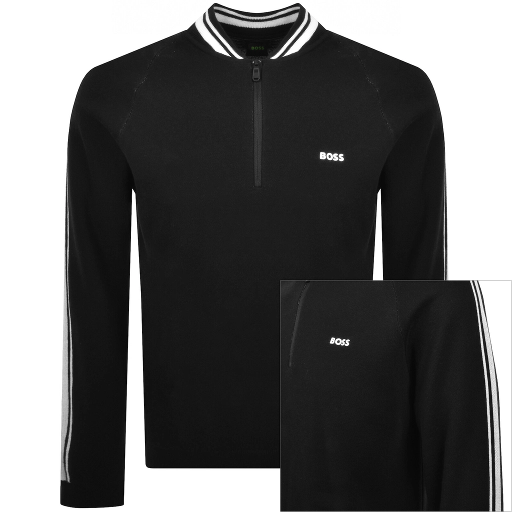 Boss Athleisure BOSS K Tape Quarter Zip Jumper Black